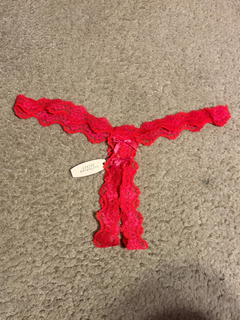 Victoria’s Secret Peek a Boo red lace panties